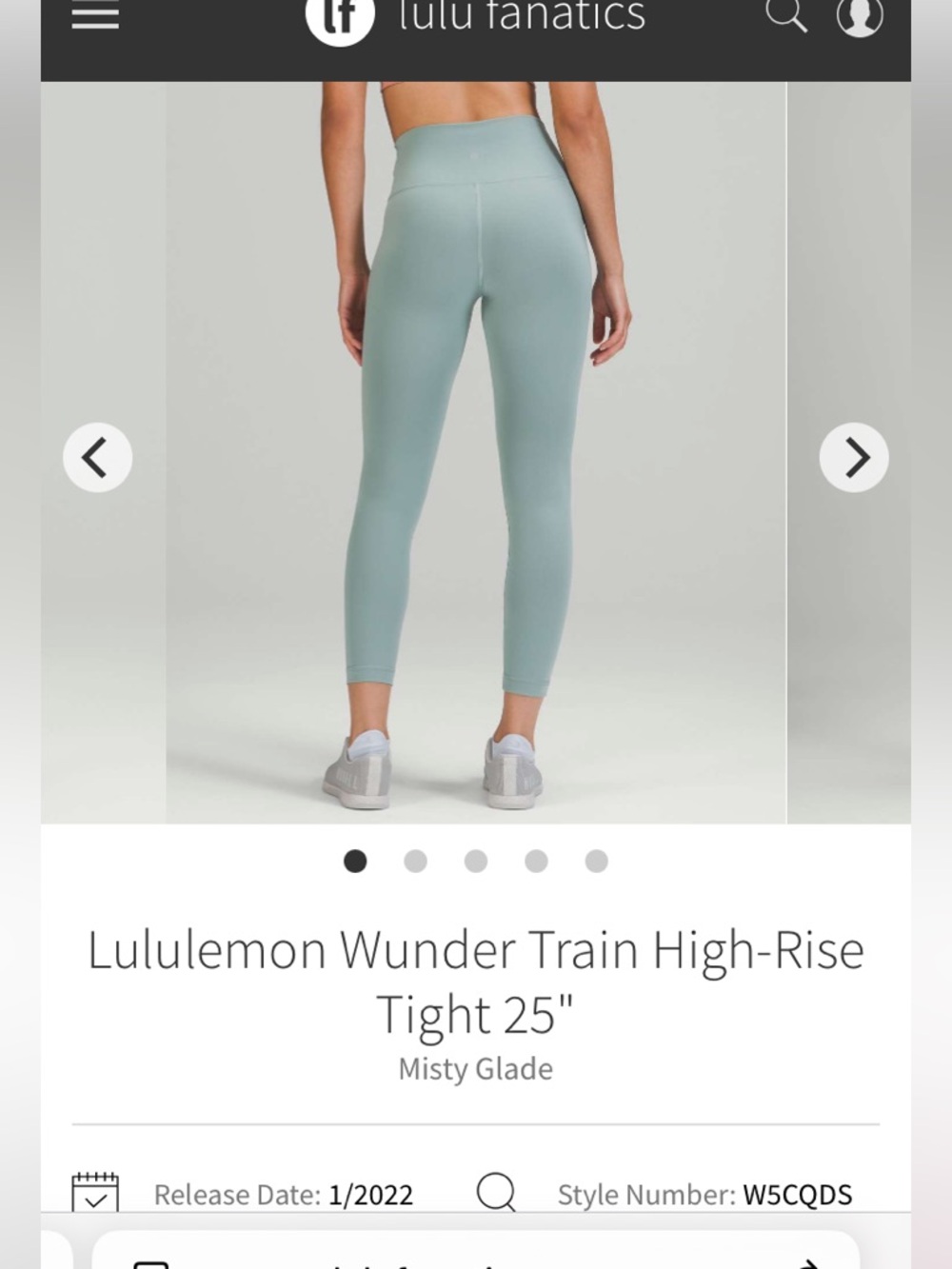 lululemon athletica High-Rise Wunder Train Leggings - Misty Glade 2 25”